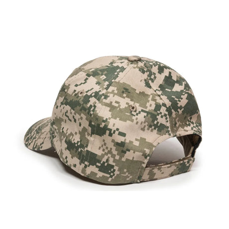 Outdoor Cap DC-610 Camo Structured Solid Back Hat Unisex Accessories Hats & Caps