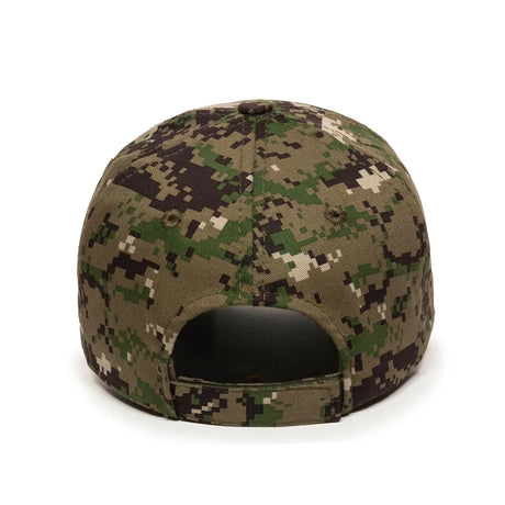 Outdoor Cap DC-610 Camo Structured Solid Back Hat Unisex Accessories Hats & Caps