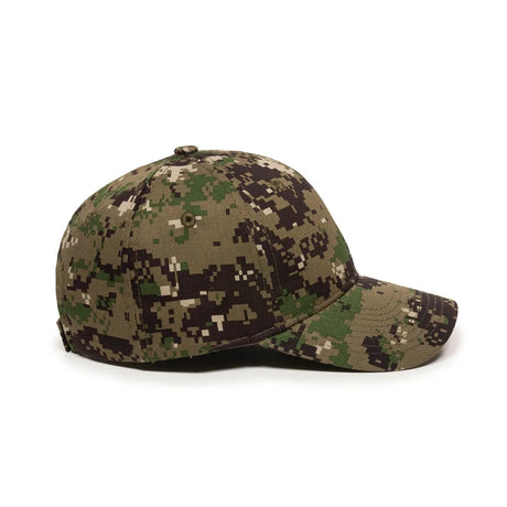 Outdoor Cap DC-610 Camo Structured Solid Back Hat Unisex Accessories Hats & Caps