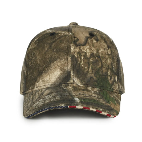 Outdoor Cap USA-350 Camo Structured Solid Back Hat Unisex Accessories Hats & Caps