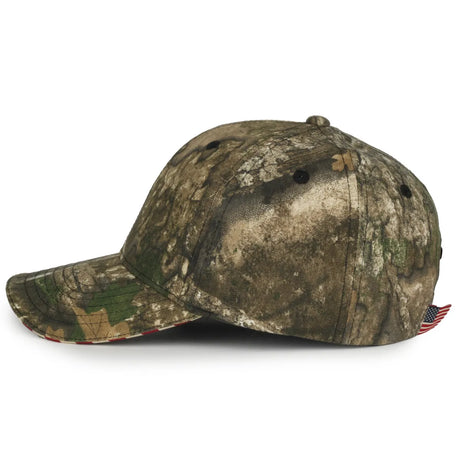 Outdoor Cap USA-350 Camo Structured Solid Back Hat Unisex Accessories Hats & Caps