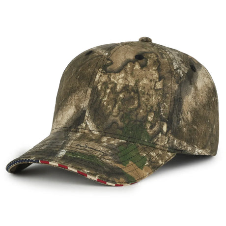 Outdoor Cap USA-350 Camo Structured Solid Back Hat Unisex Accessories Hats & Caps