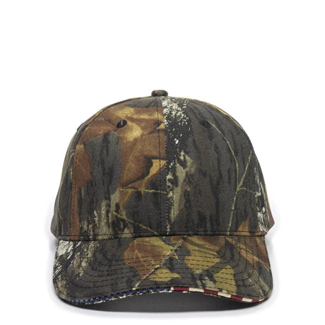 Outdoor Cap USA-350 Camo Structured Solid Back Hat Unisex Accessories Hats & Caps