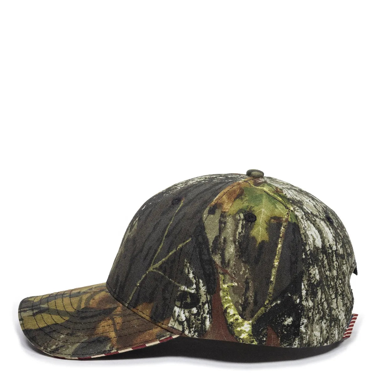 Outdoor Cap USA-350 Camo Structured Solid Back Hat Unisex Accessories Hats & Caps