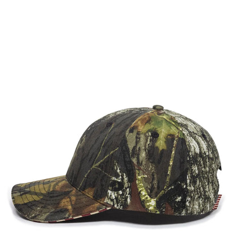 Outdoor Cap USA-350 Camo Structured Solid Back Hat Unisex Accessories Hats & Caps