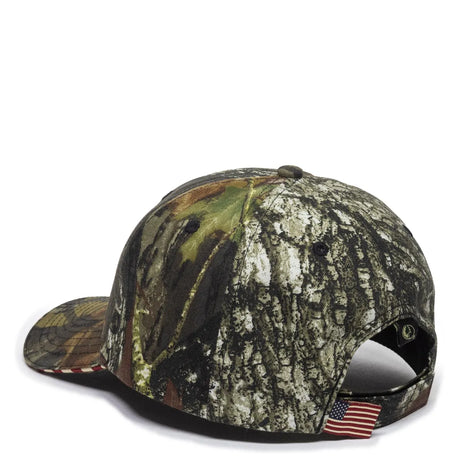 Outdoor Cap USA-350 Camo Structured Solid Back Hat Unisex Accessories Hats & Caps