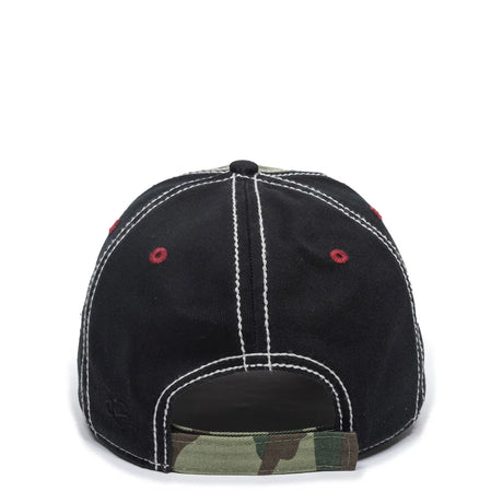 Outdoor Cap AGC-100 Generic Camo/ Black/ American Flag Unstructured Solid Back Hat Unisex Accessories Hats & Caps