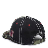 Outdoor Cap AGC-100 Generic Camo/ Black/ American Flag Unstructured Solid Back Hat Unisex Accessories Hats & Caps