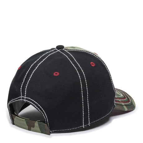 Outdoor Cap AGC-100 Generic Camo/ Black/ American Flag Unstructured Solid Back Hat Unisex Accessories Hats & Caps