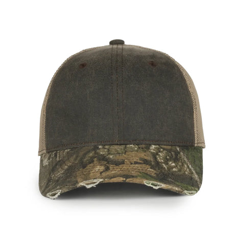 Outdoor Cap HPC-500M Brown/ Tan/ Realtree Apx Structured Trucker Hat Unisex Accessories Hats & Caps