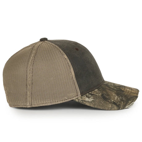 Outdoor Cap HPC-500M Brown/ Tan/ Realtree Apx Structured Trucker Hat Unisex Accessories Hats & Caps