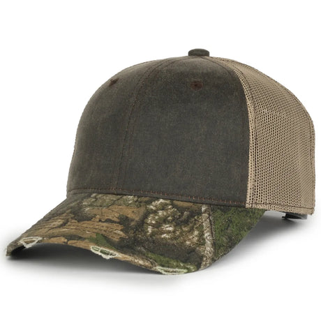 Outdoor Cap HPC-500M Brown/ Tan/ Realtree Apx Structured Trucker Hat Unisex Accessories Hats & Caps