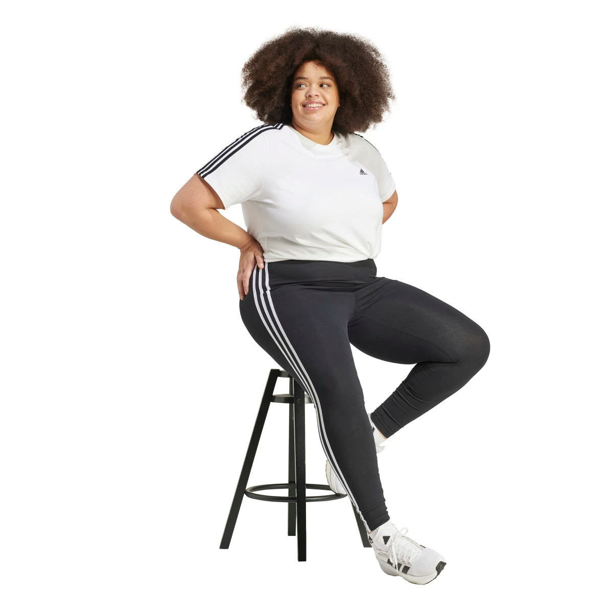adidas Women's Essentials 3-Stripes Leggings Plus Size Womens Apparel Pants & Sweatpants