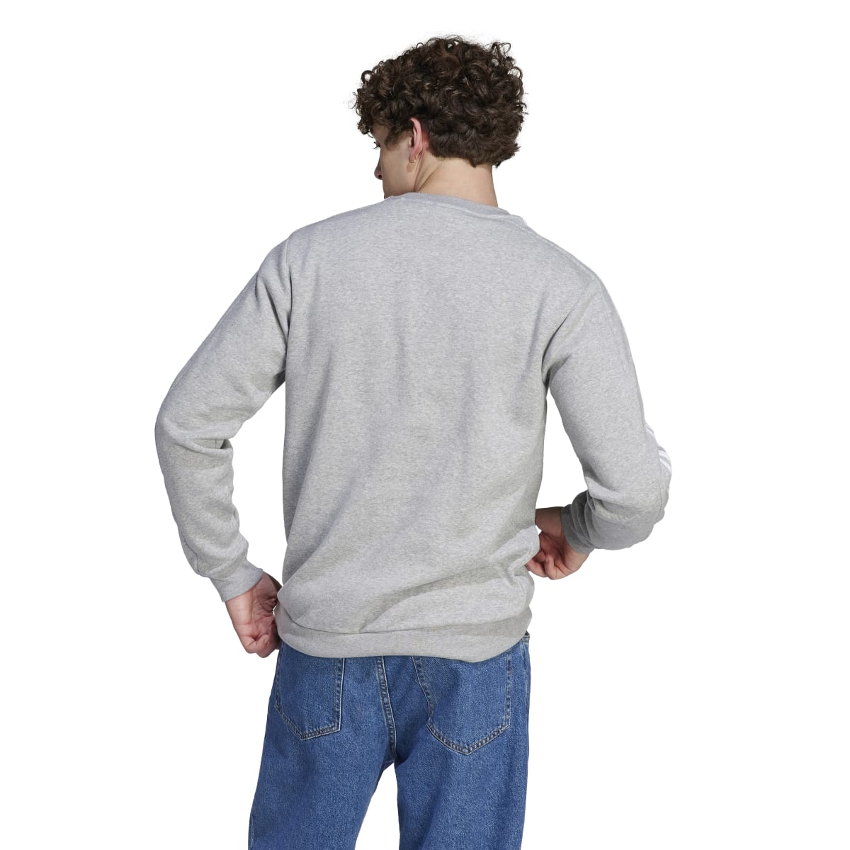 adidas Men's Essentials Fleece 3-Stripes Sweatshirt Mens Apparel Sweatshirts & Fleece