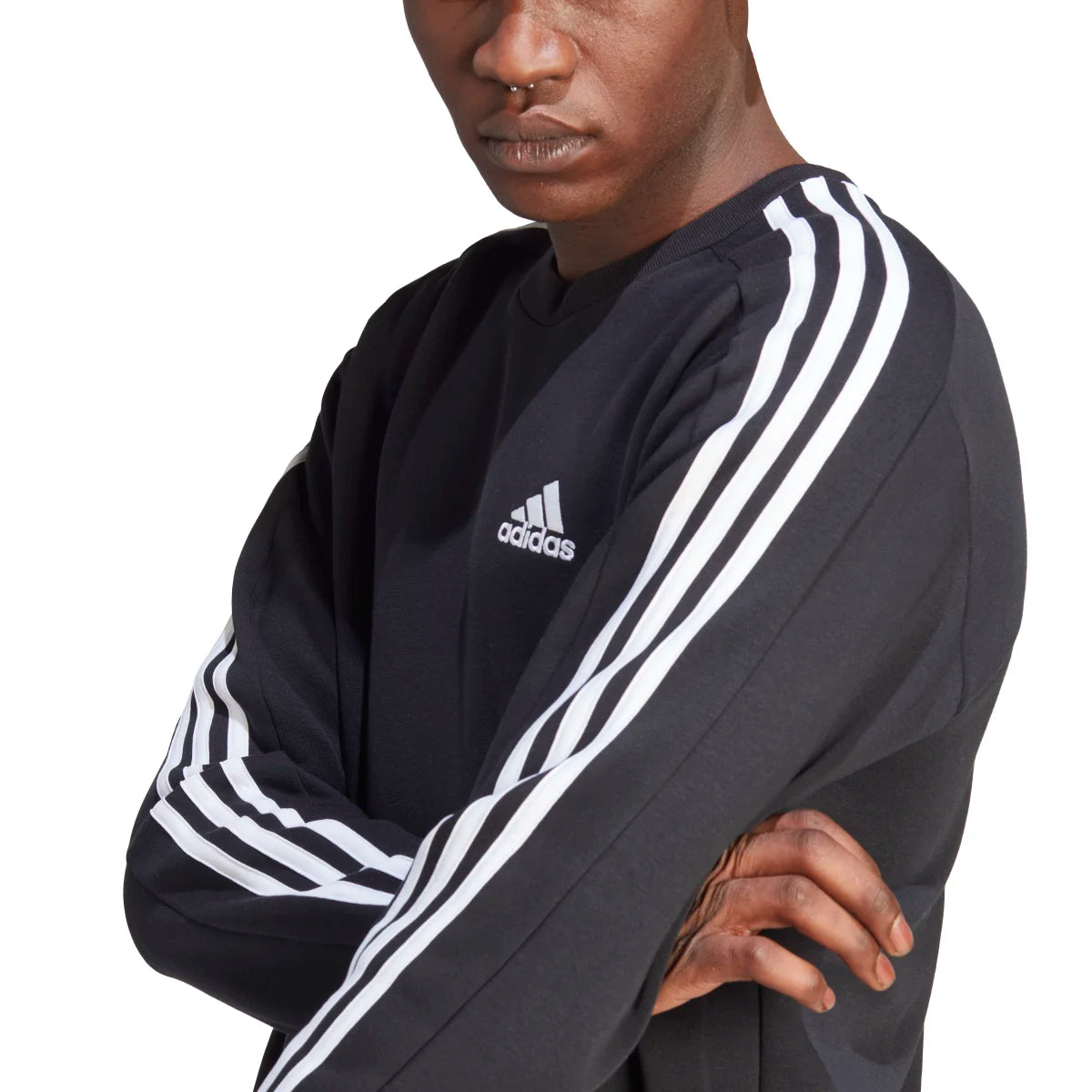 adidas Men's Essentials Fleece 3-Stripes Sweatshirt Mens Apparel Sweatshirts & Fleece