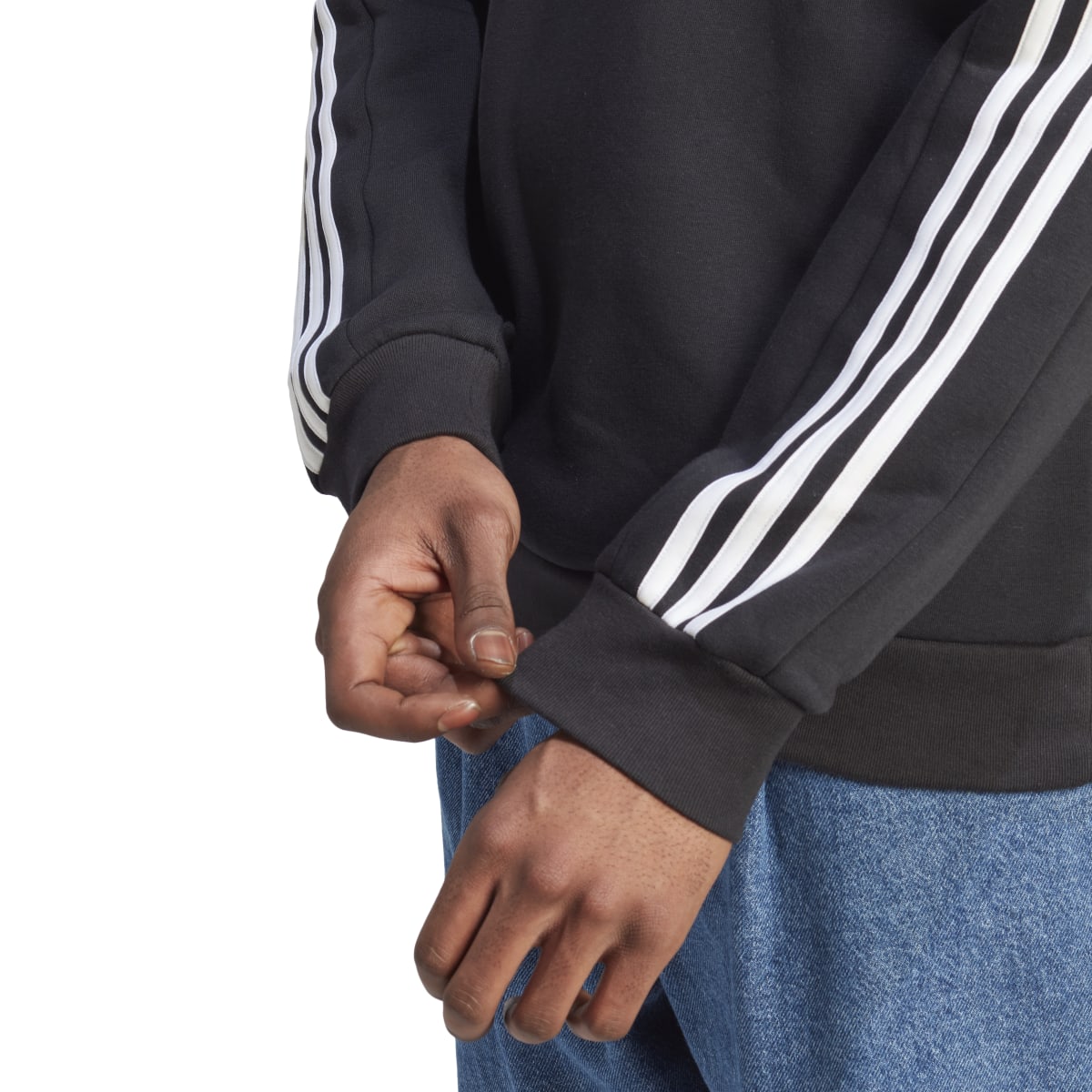 adidas Men's Essentials Fleece 3-Stripes Sweatshirt Mens Apparel Sweatshirts & Fleece