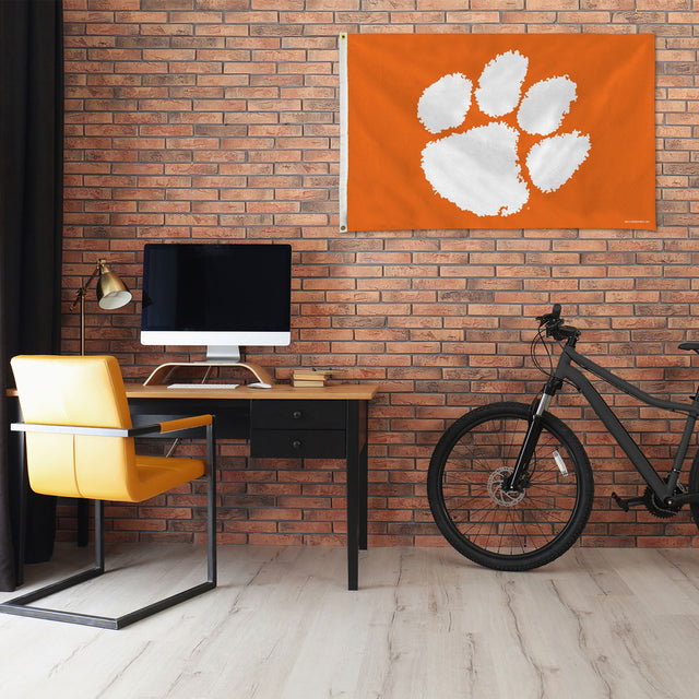 Rico Industries NCAA Clemson Tigers Orange 3' x 5' Banner Flag-1