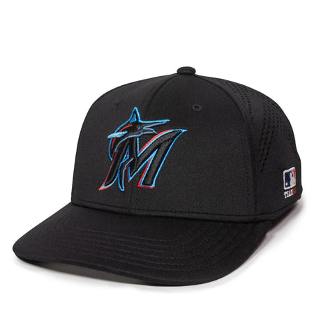 Outdoor Cap Miami Marlins™ Official MLB® Replica Structured Solid Panel Hat MLB-600 Fan Gear MLB Miami Marlins