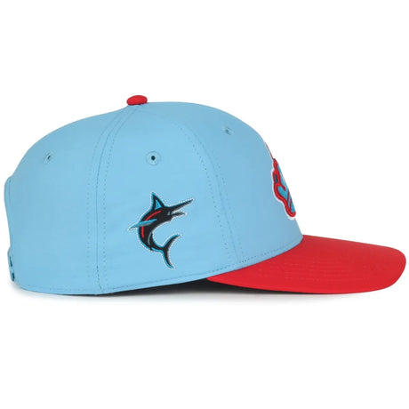 Outdoor Cap Miami Marlins™ Official MLB® Replica Structured Solid Panel Hat MLB-550cc Fan Gear MLB Miami Marlins