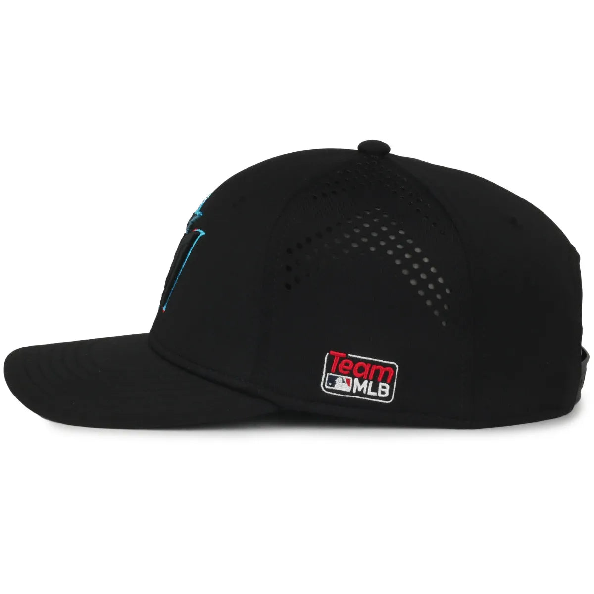 Outdoor Cap Miami Marlins™ Official MLB® Replica Structured Solid Panel Hat MLB-650 Fan Gear MLB Miami Marlins