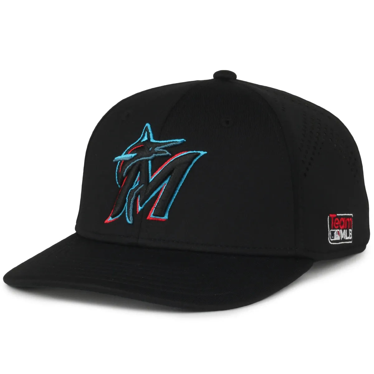 Outdoor Cap Miami Marlins™ Official MLB® Replica Structured Solid Panel Hat MLB-650 Fan Gear MLB Miami Marlins