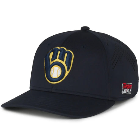 Outdoor Cap Milwaukee Brewers™ Official MLB® Replica Structured Solid Panel Hat MLB-650 Fan Gear MLB Milwaukee Brewers