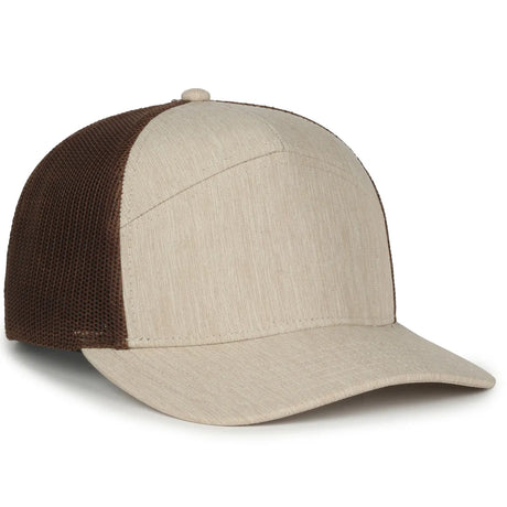 Outdoor Cap OC106 7-Panel Structured Trucker Hat Unisex Accessories Hats & Caps