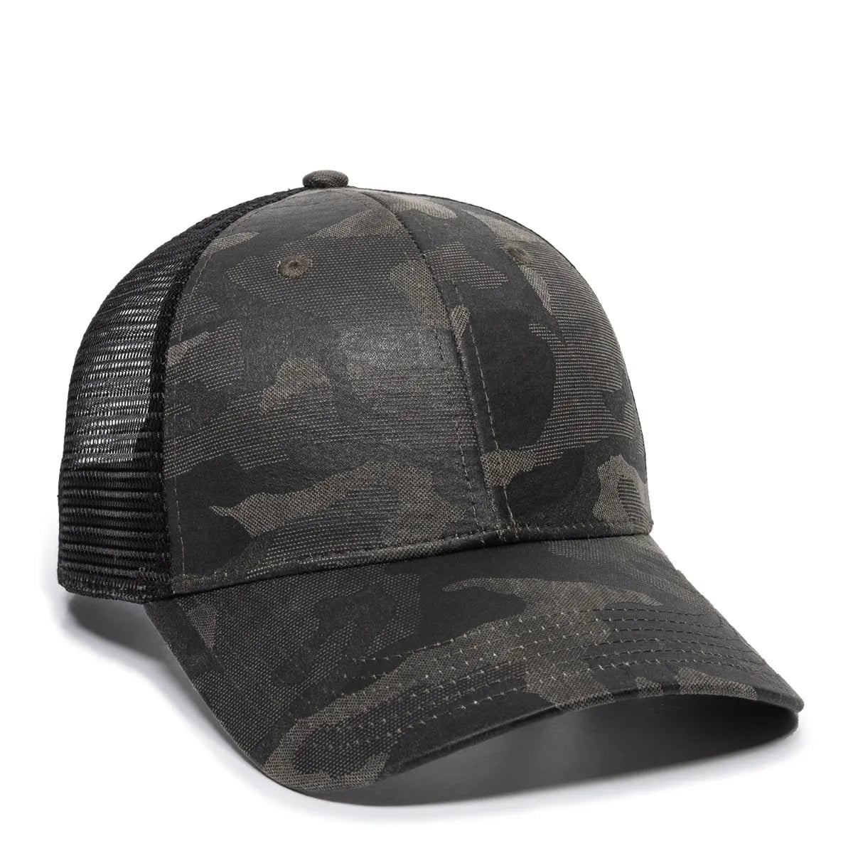 Outdoor Cap OC802 Etched Camo Structured Trucker Hat Unisex Accessories Hats & Caps