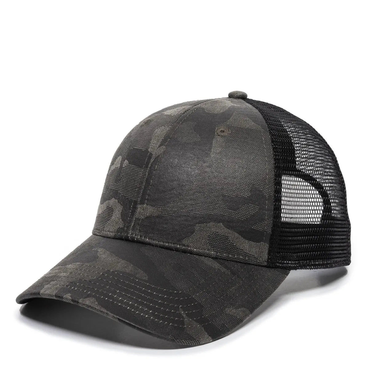 Outdoor Cap OC802 Etched Camo Structured Trucker Hat Unisex Accessories Hats & Caps