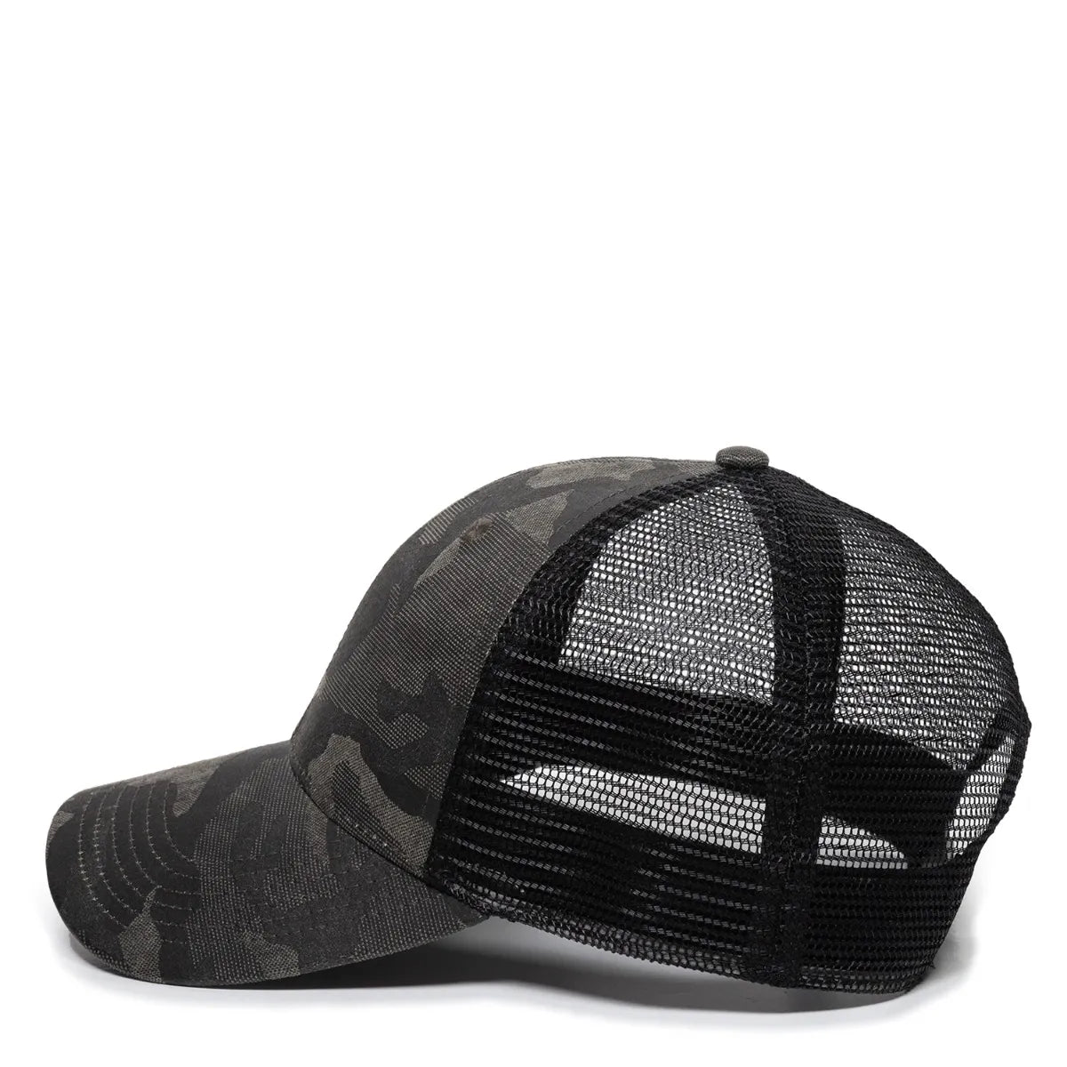 Outdoor Cap OC802 Etched Camo Structured Trucker Hat Unisex Accessories Hats & Caps