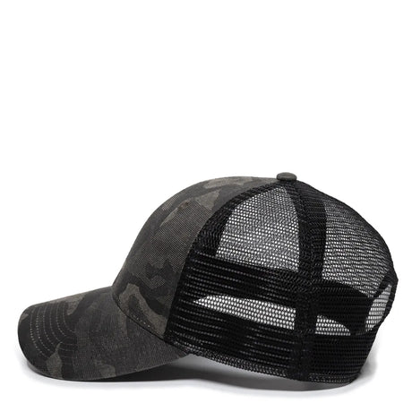 Outdoor Cap OC802 Etched Camo Structured Trucker Hat Unisex Accessories Hats & Caps