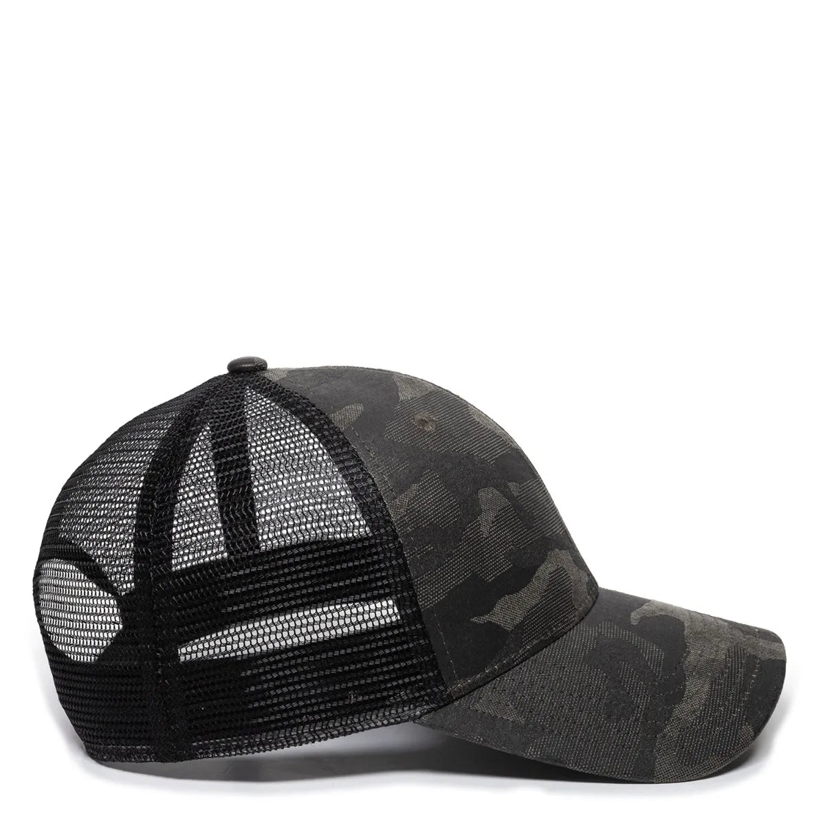 Outdoor Cap OC802 Etched Camo Structured Trucker Hat Unisex Accessories Hats & Caps
