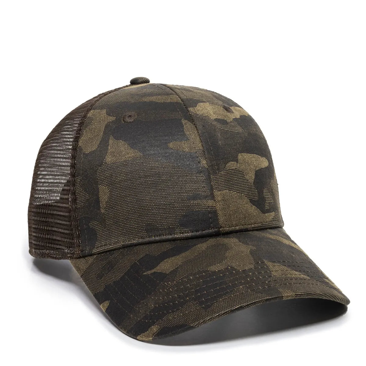 Outdoor Cap OC802 Etched Camo Structured Trucker Hat Unisex Accessories Hats & Caps
