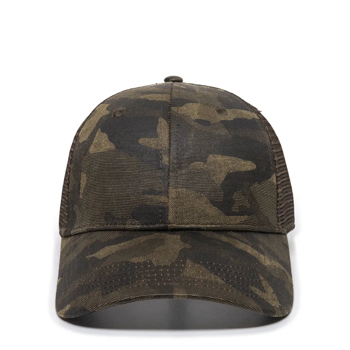 Outdoor Cap OC802 Etched Camo Structured Trucker Hat Unisex Accessories Hats & Caps