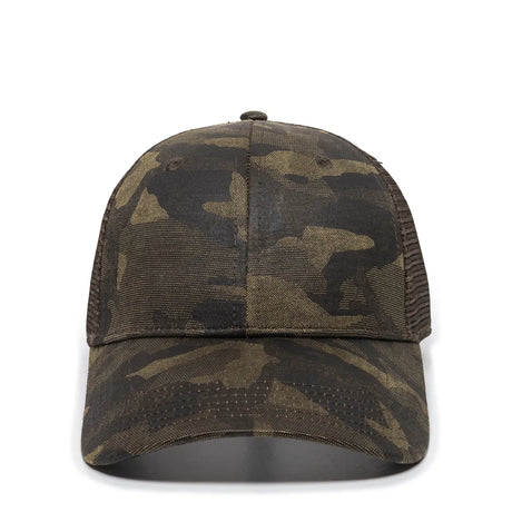 Outdoor Cap OC802 Etched Camo Structured Trucker Hat Unisex Accessories Hats & Caps