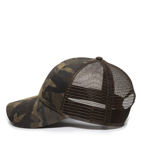 Outdoor Cap OC802 Etched Camo Structured Trucker Hat Unisex Accessories Hats & Caps