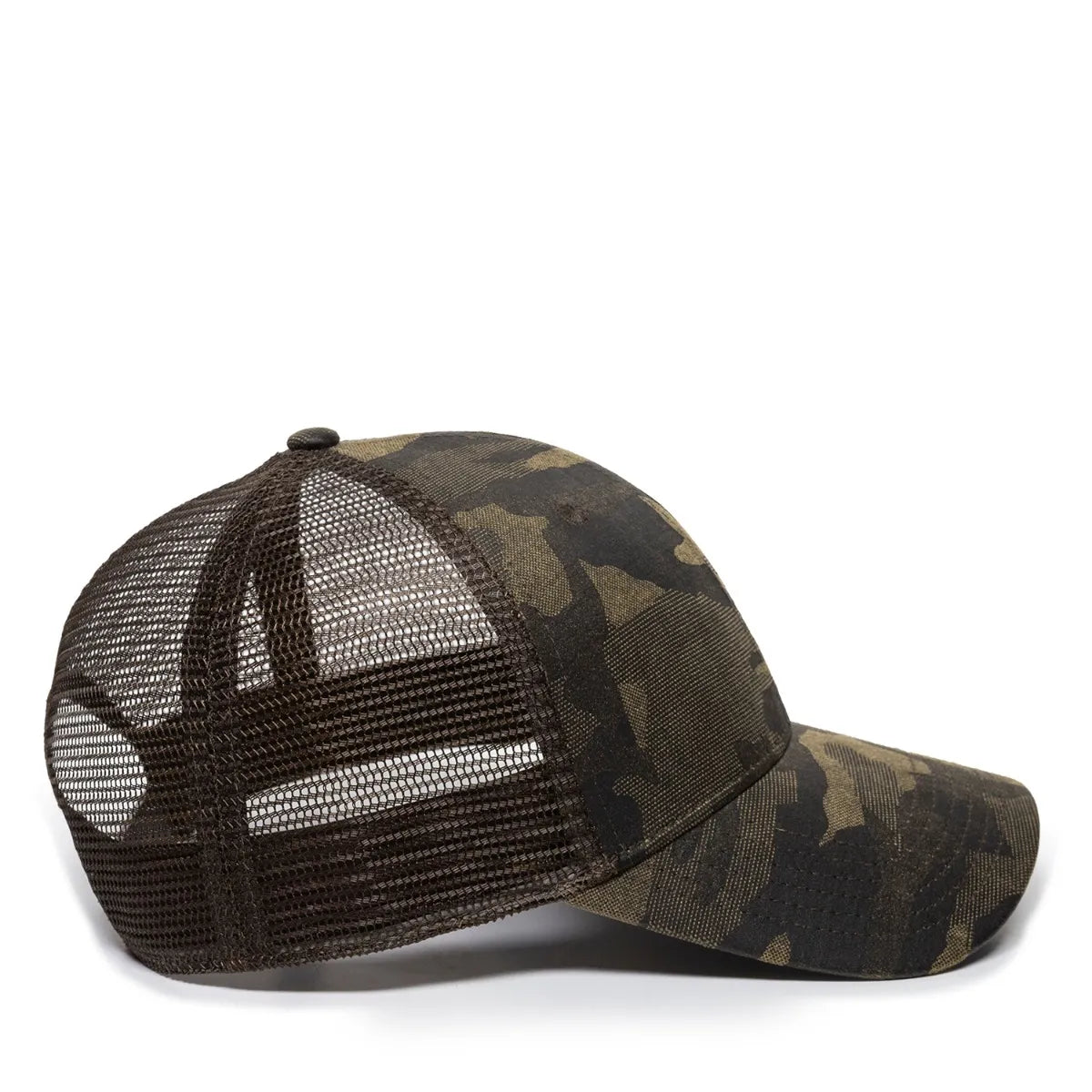 Outdoor Cap OC802 Etched Camo Structured Trucker Hat Unisex Accessories Hats & Caps