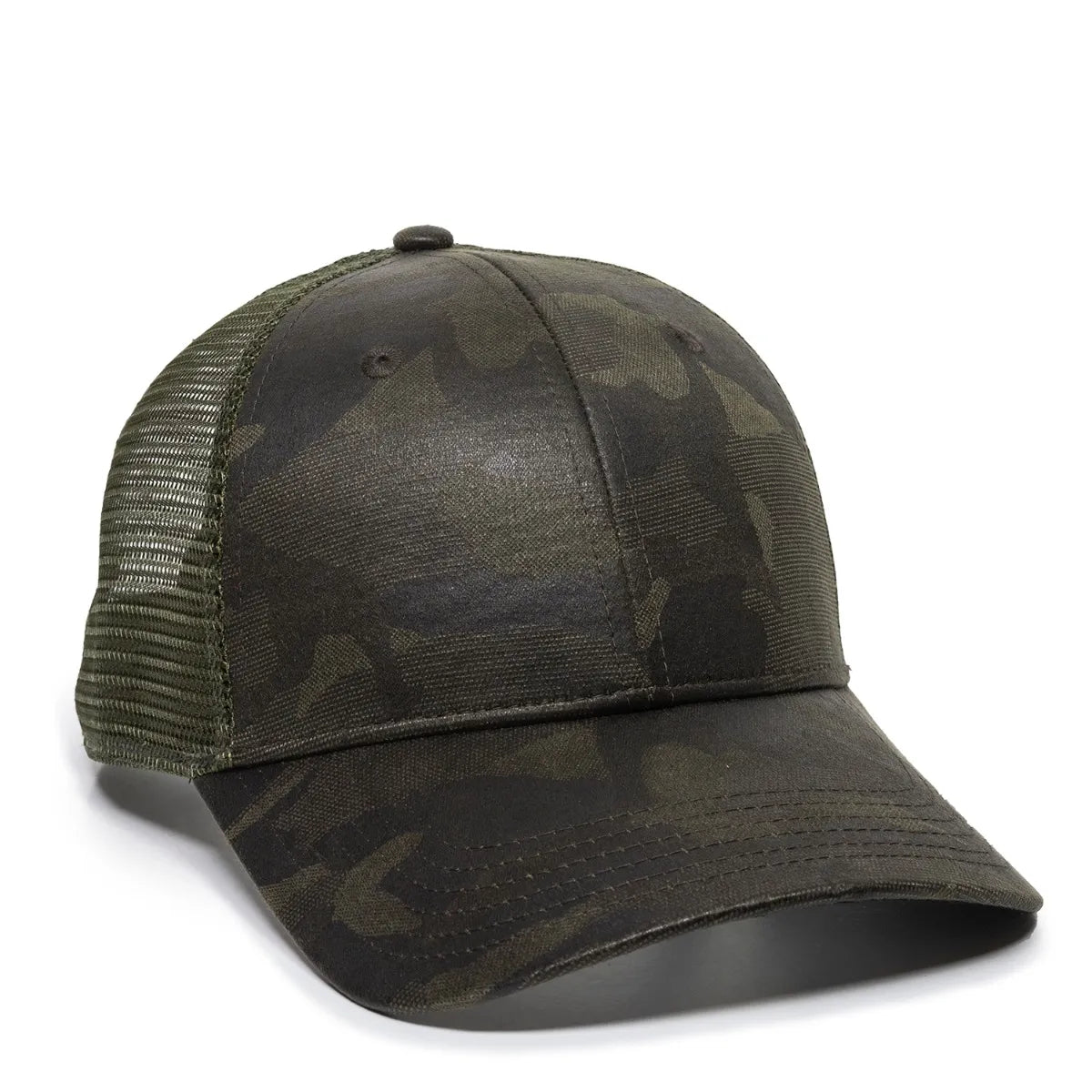 Outdoor Cap OC802 Etched Camo Structured Trucker Hat Unisex Accessories Hats & Caps