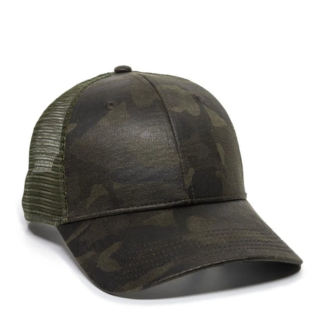 Outdoor Cap OC802 Etched Camo Structured Trucker Hat Unisex Accessories Hats & Caps