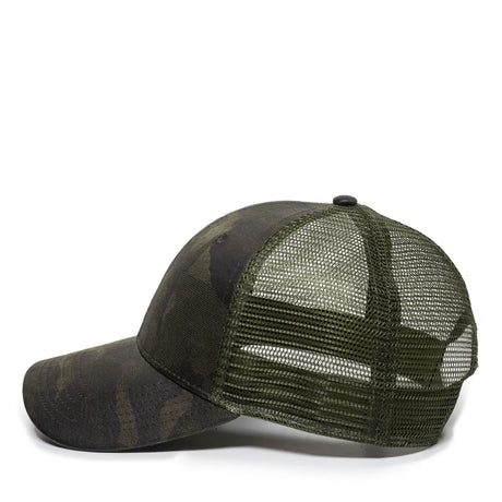 Outdoor Cap OC802 Etched Camo Structured Trucker Hat Unisex Accessories Hats & Caps