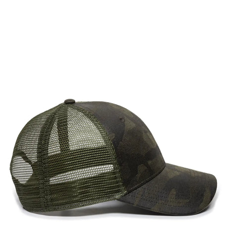 Outdoor Cap OC802 Etched Camo Structured Trucker Hat Unisex Accessories Hats & Caps