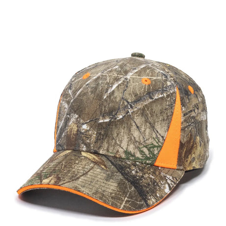 Outdoor Cap CBI-305 Camo/ Blaze Structured Solid Back Hat Unisex Accessories Hats & Caps