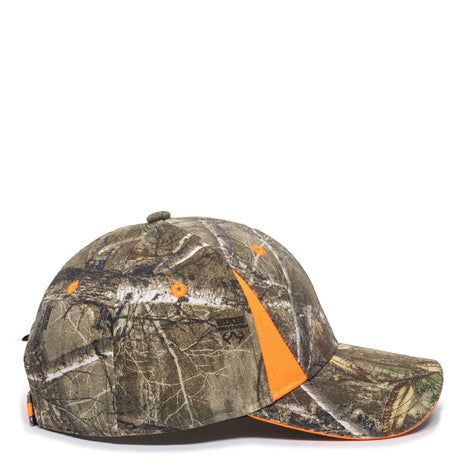 Outdoor Cap CBI-305 Camo/ Blaze Structured Solid Back Hat Unisex Accessories Hats & Caps