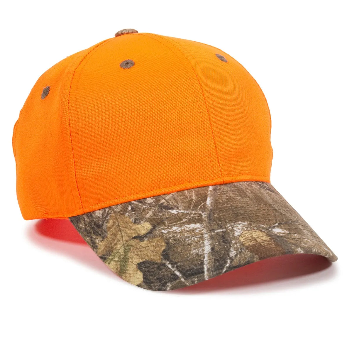 Outdoor Cap 202IS Blaze/ Camo Structured Solid Back Hat Unisex Accessories Hats & Caps