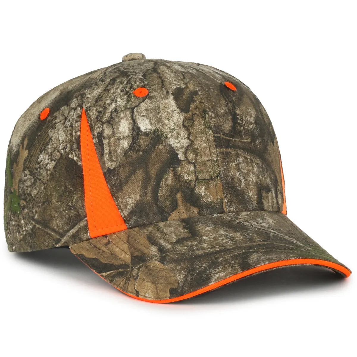 Outdoor Cap CBI-305 Camo/ Blaze Structured Solid Back Hat Unisex Accessories Hats & Caps