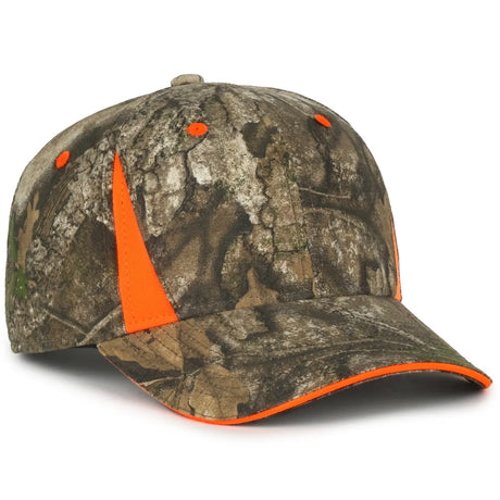 Outdoor Cap CBI-305 Camo/ Blaze Structured Solid Back Hat Unisex Accessories Hats & Caps