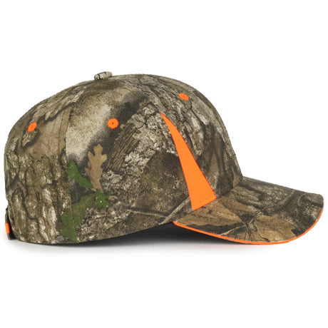 Outdoor Cap CBI-305 Camo/ Blaze Structured Solid Back Hat Unisex Accessories Hats & Caps