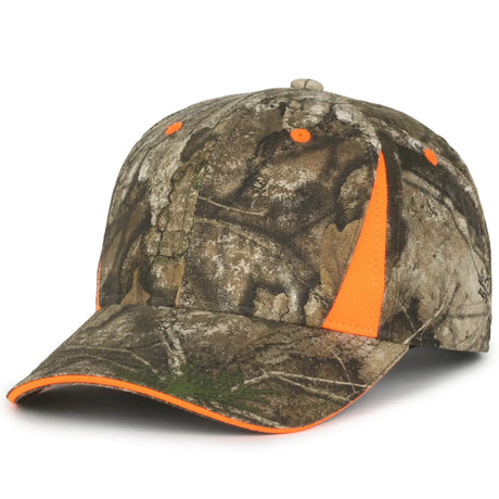 Outdoor Cap CBI-305 Camo/ Blaze Structured Solid Back Hat Unisex Accessories Hats & Caps