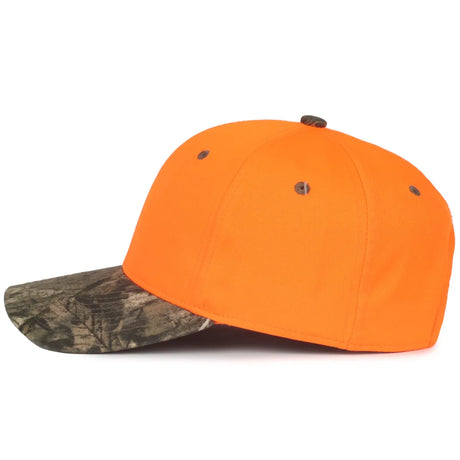 Outdoor Cap 202IS Blaze/ Camo Structured Solid Back Hat Unisex Accessories Hats & Caps