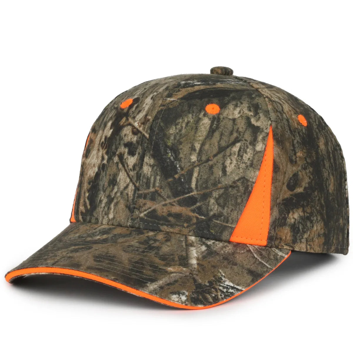 Outdoor Cap CBI-305 Camo/ Blaze Structured Solid Back Hat Unisex Accessories Hats & Caps
